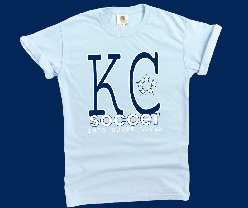 Navy & White This Nurse Loves KC Soccer
