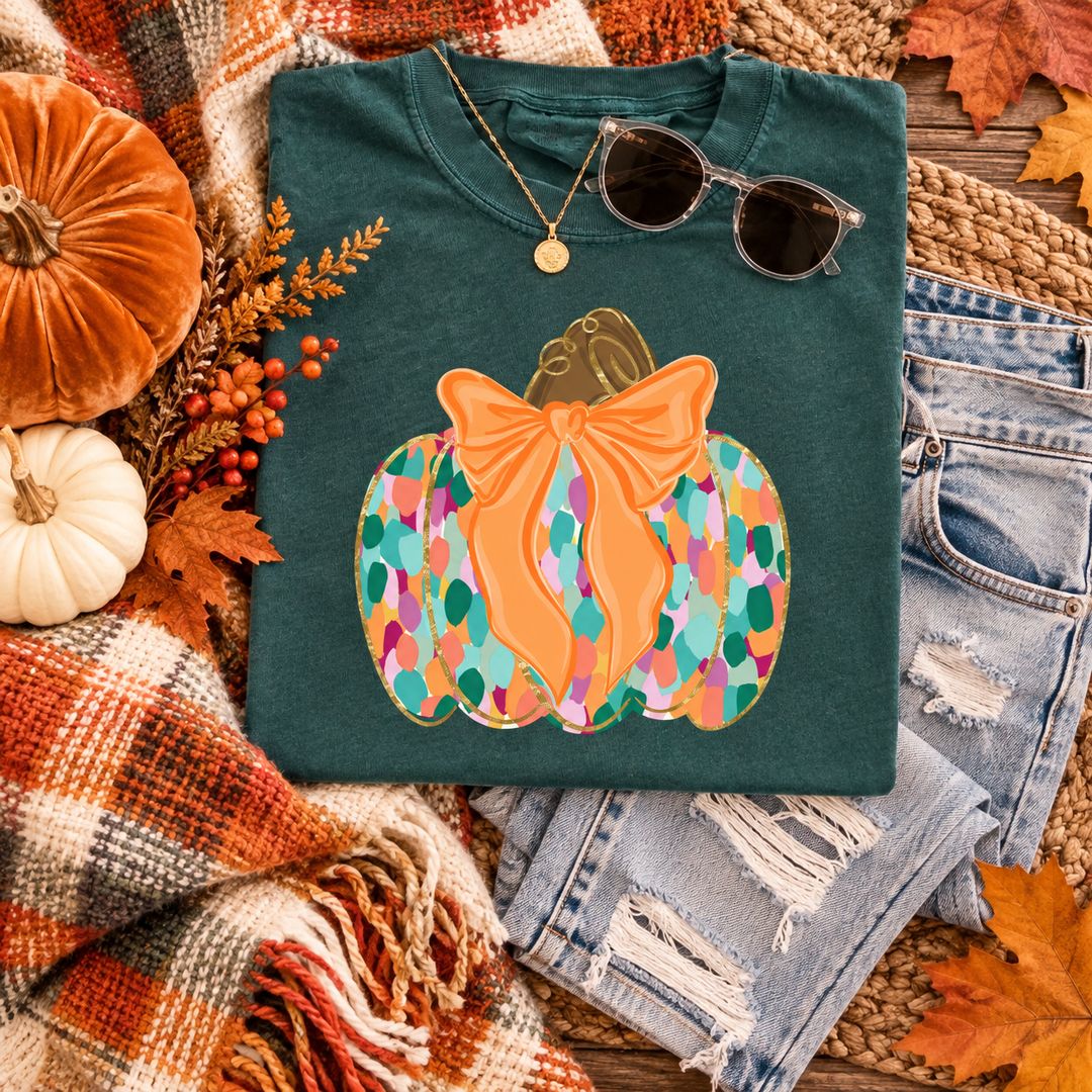 DEAL OF THE DAY - Spotted Bow Pumpkin Blue Spruce Tee (FINAL SALE)
