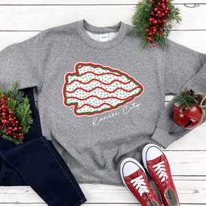 Christmas Cake Arrowhead Grey Sweatshirt - The Red Rival
