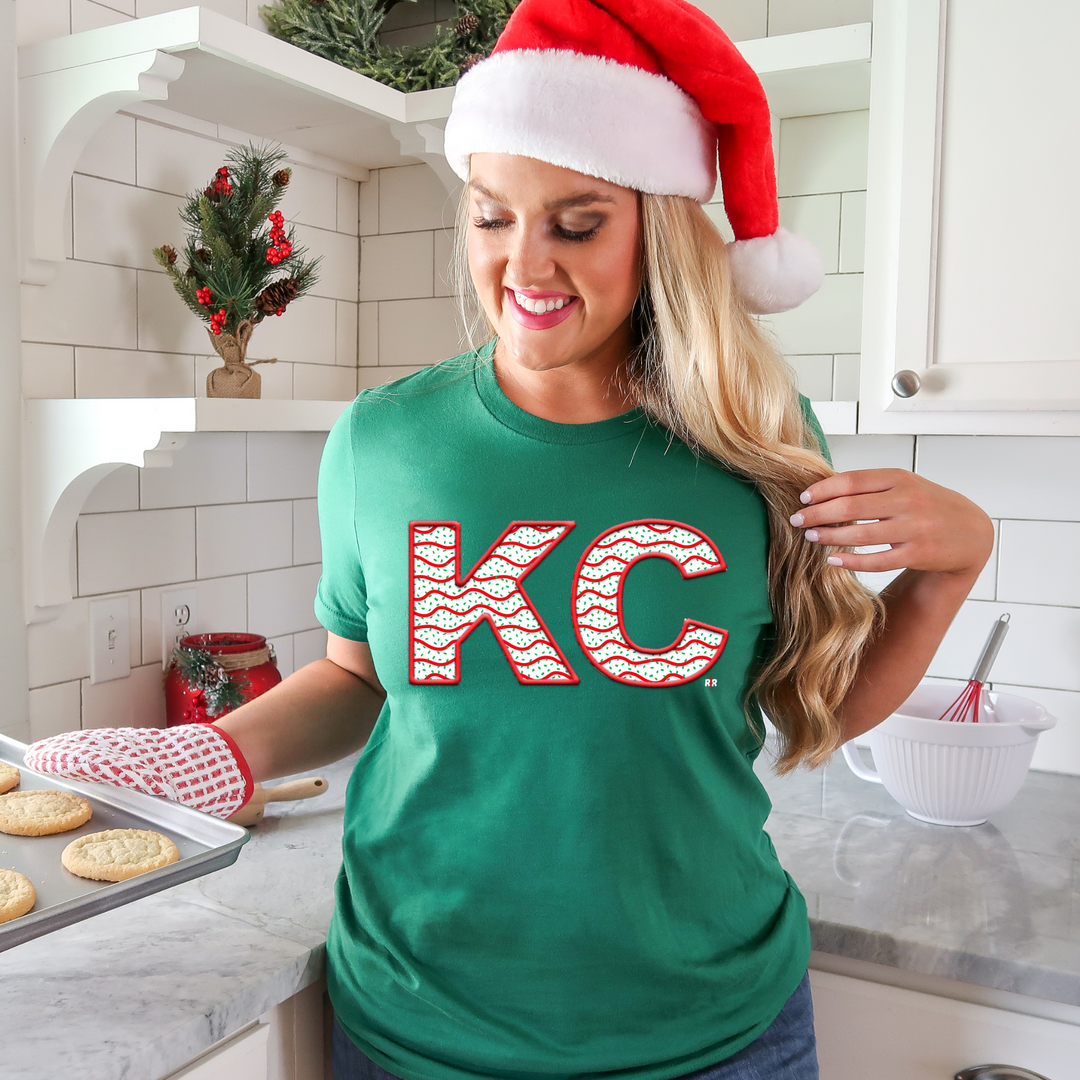 KC Christmas Cake Green Tee - The Red Rival