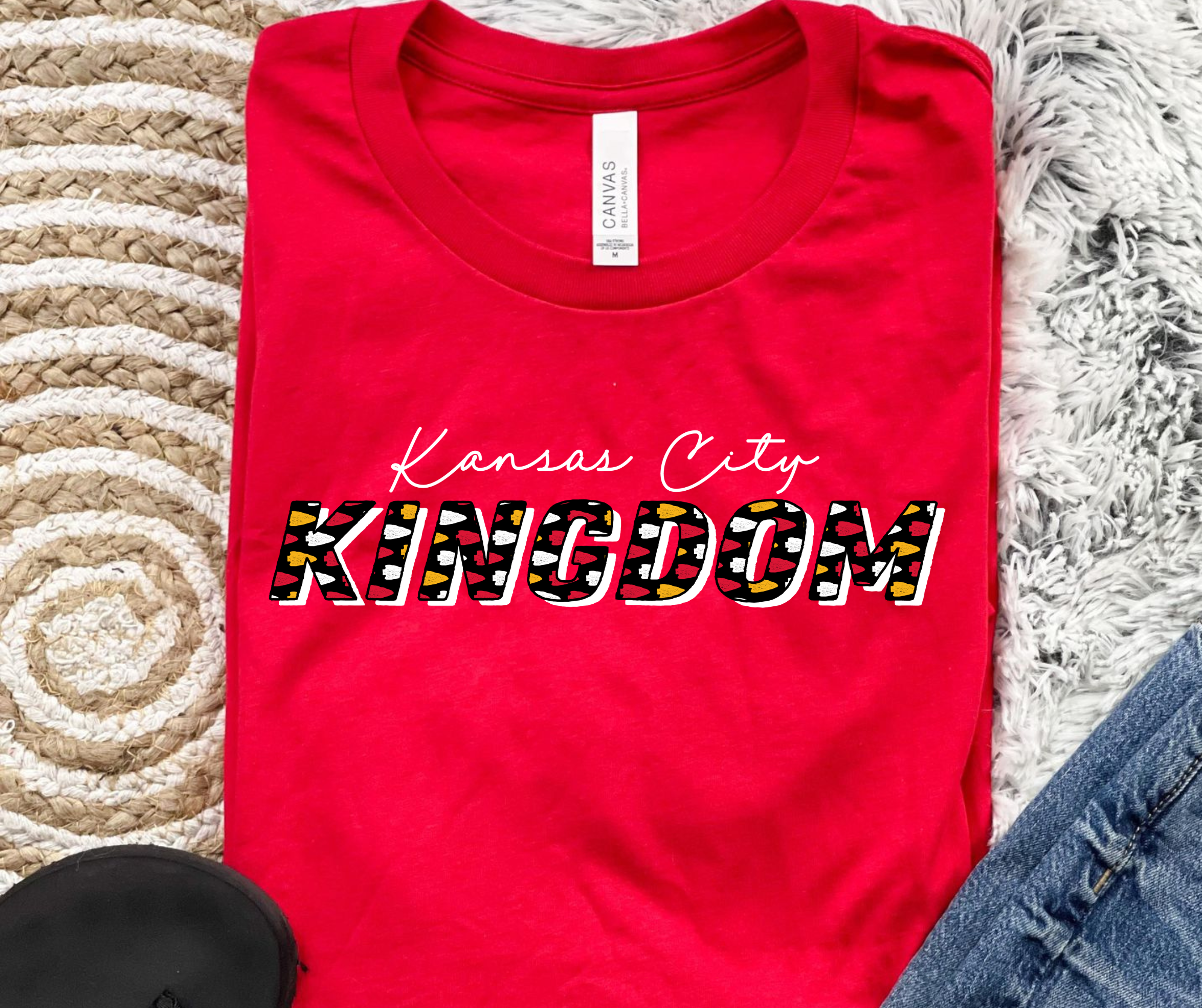 Kansas City Kingdom Arrowhead Pattern Red Graphic Tee - The Red Rival