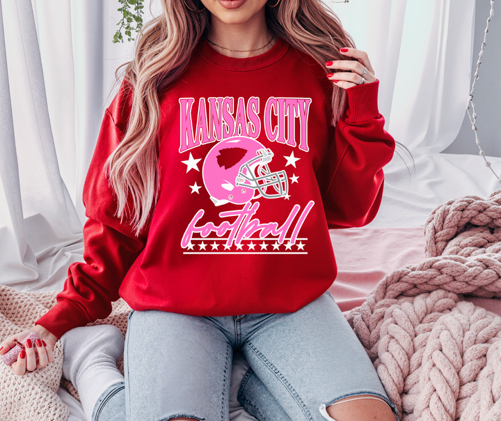 DEAL OF THE DAY - Pink Kansas City Football Red Tee or Sweatshirt - FINAL SALE