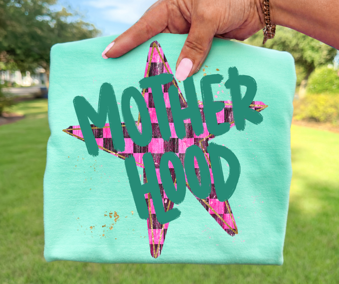 DEAL OF THE DAY - Checkered Star Motherhood Mint Tee (FINAL SALE)