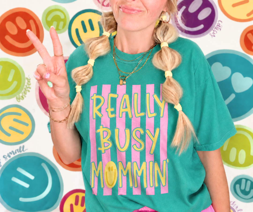 DEAL OF THE DAY - Really Busy Mommin Teal Tee (FINAL SALE)
