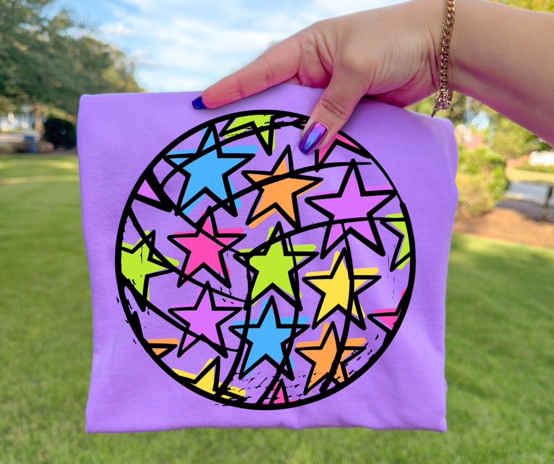 Colorful Star Volleyball Neon Violet Tee