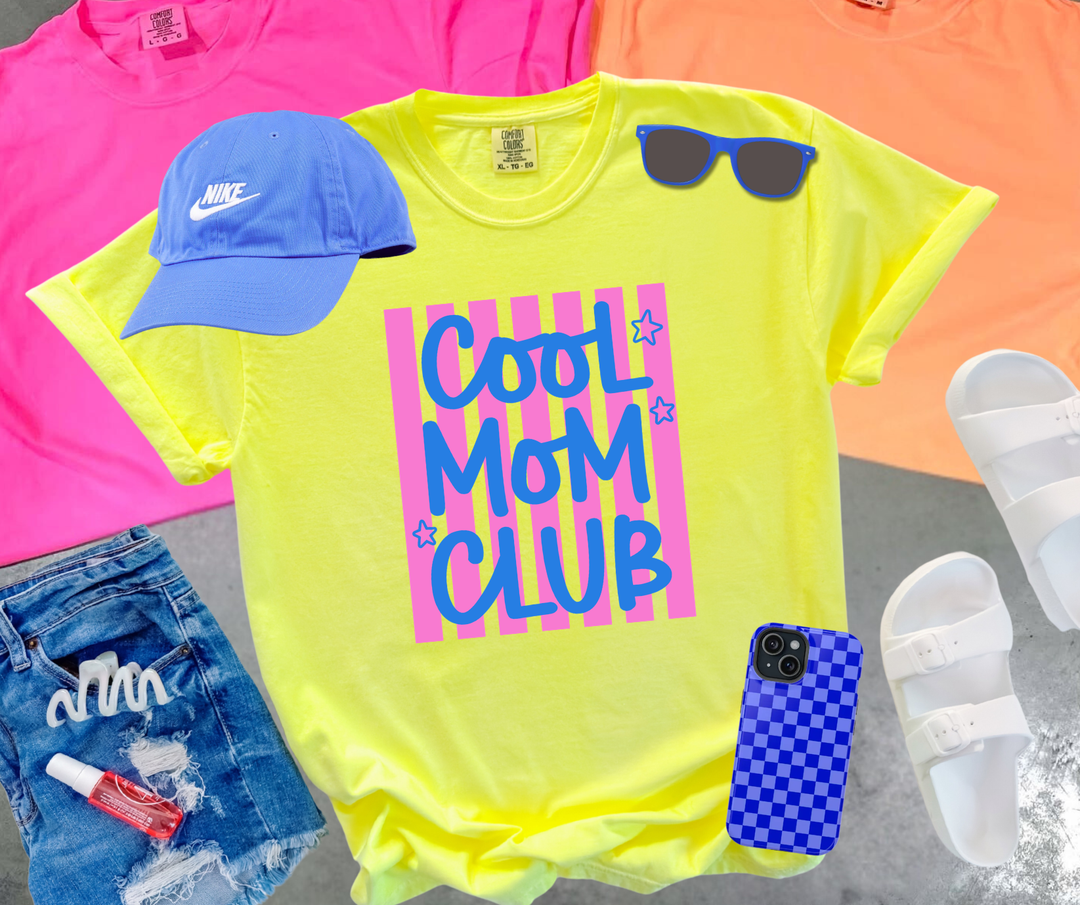 Bright Cool Mom Club Yellow Tee