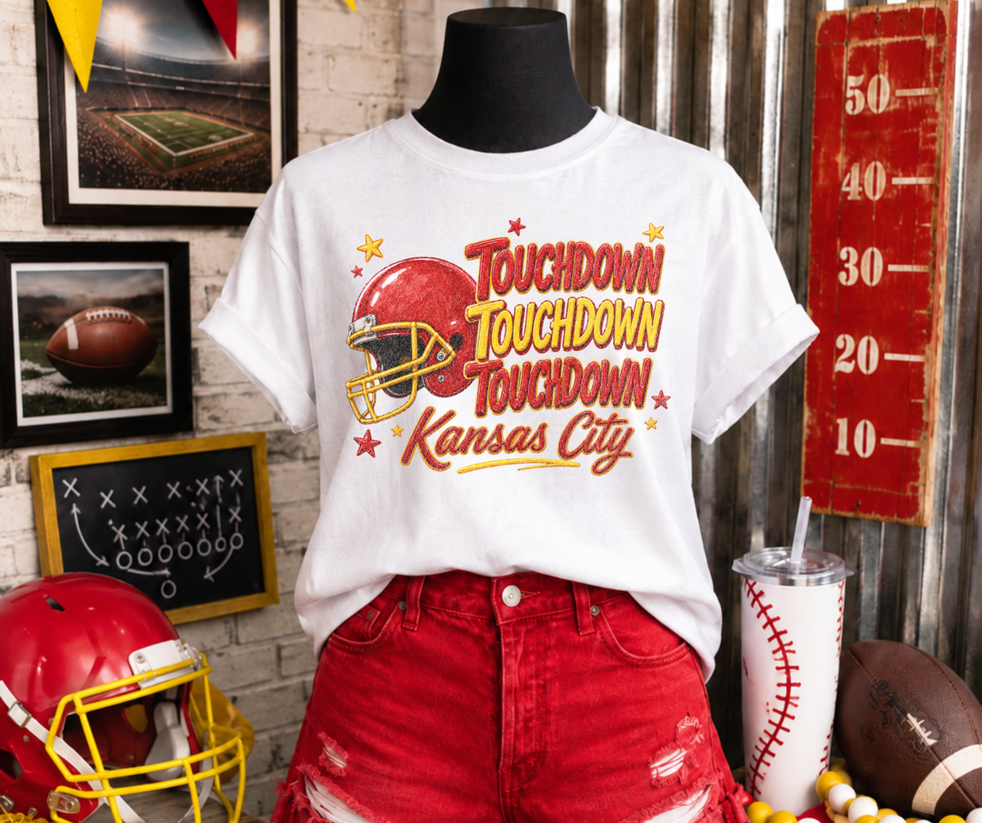 DEAL OF THE DAY - Star Touchdown Kansas City White Tee (FINAL SALE)