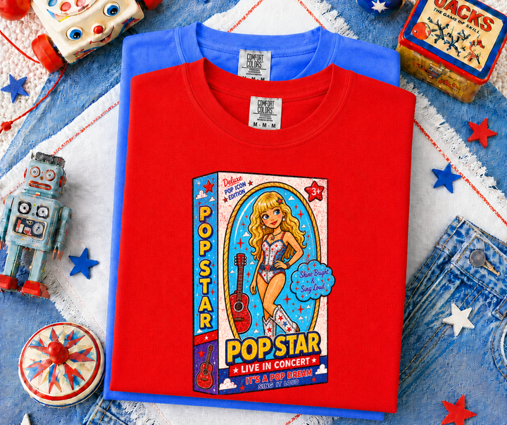DEAL OF THE DAY - Red White &amp; Blue Western Toy Pop Star (Select Your Tee Color) - FINAL SALE