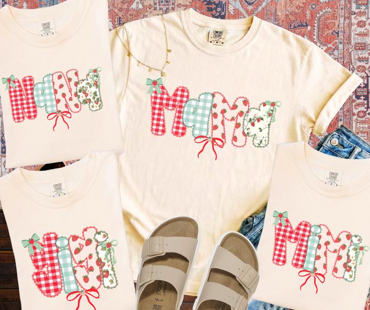 Coquette Strawberry (Choose your title) Ivory Tee