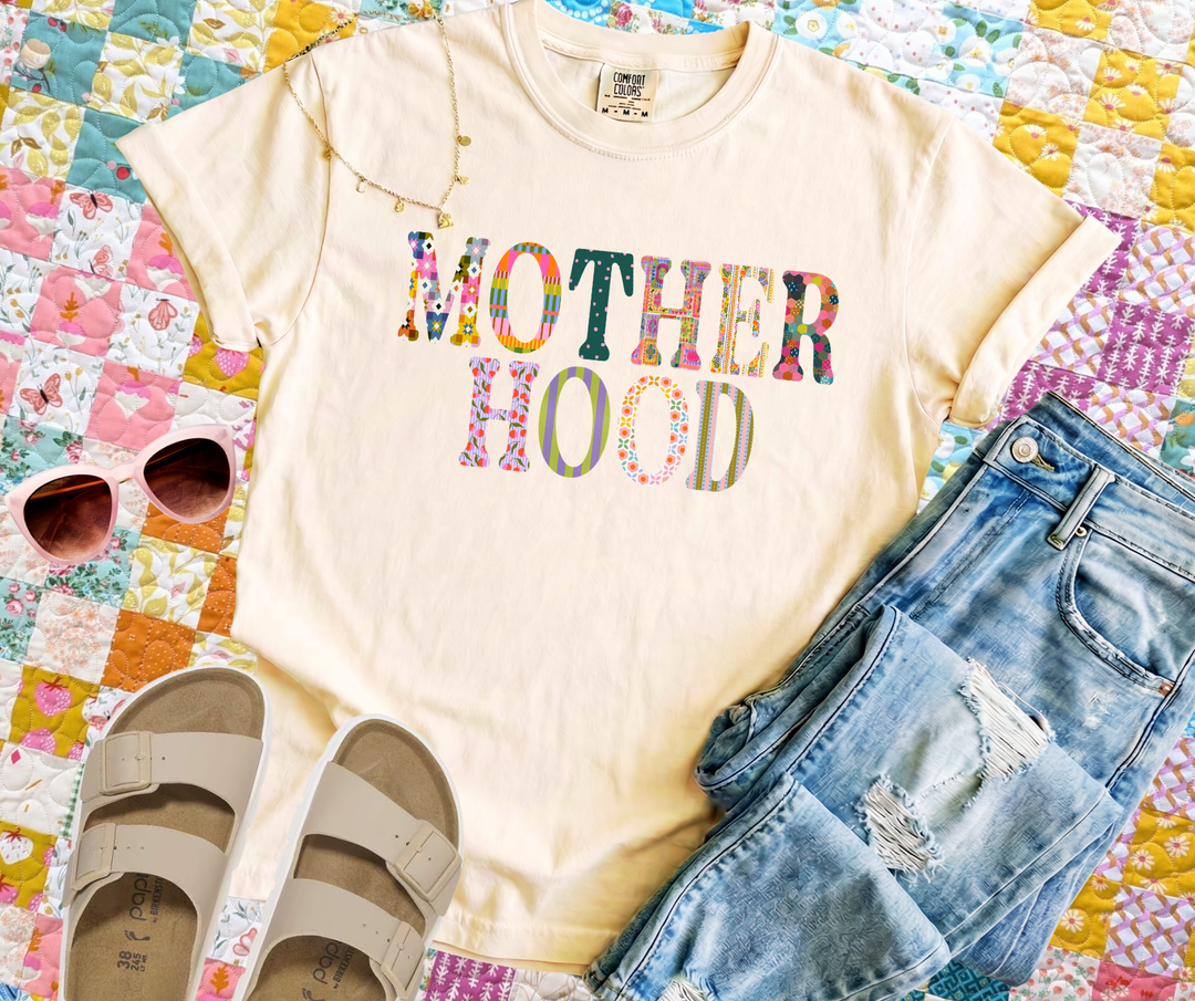 Scrapbook Mother Hood Letters Ivory Tee