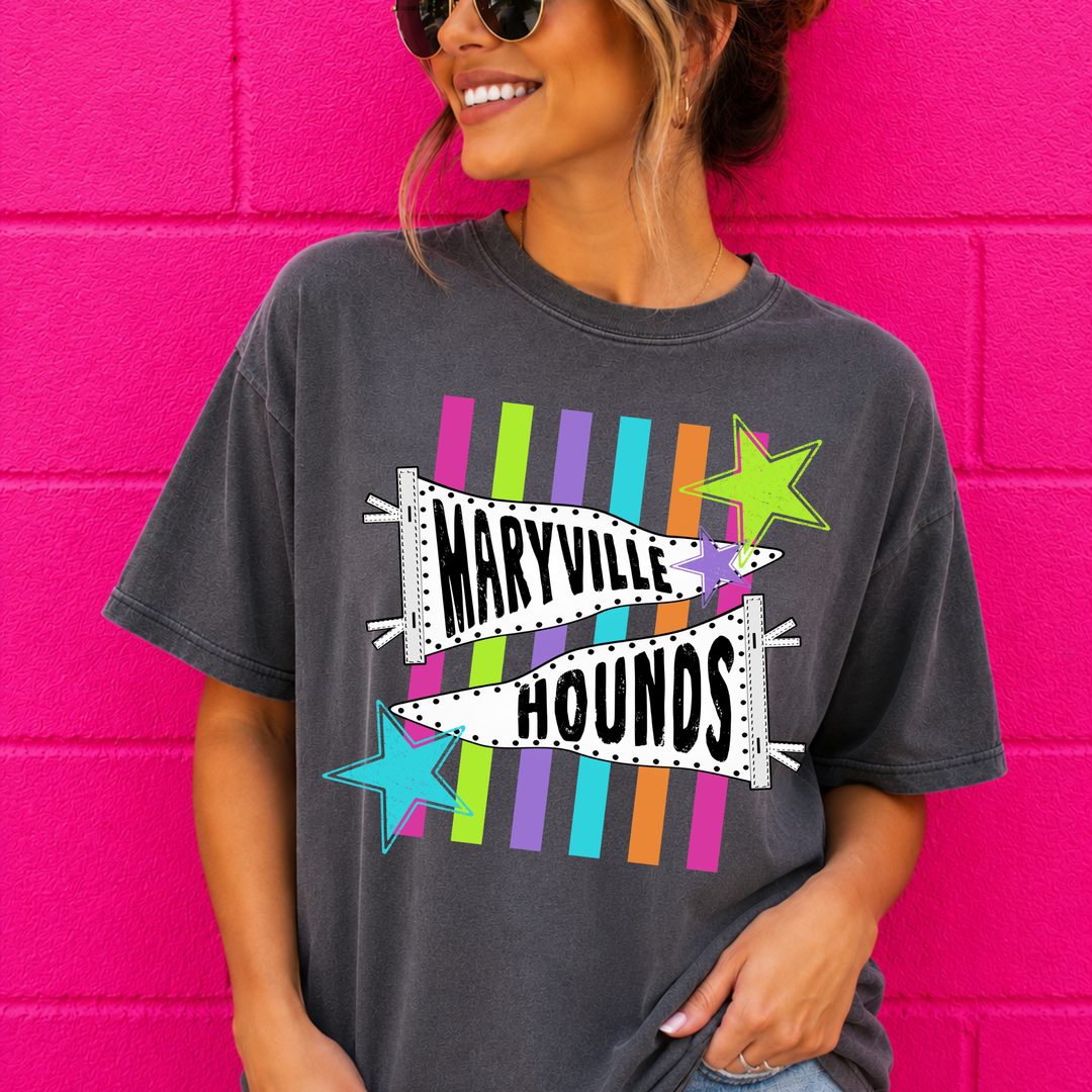 Colored Stripes Maryville Hounds Pepper Tee
