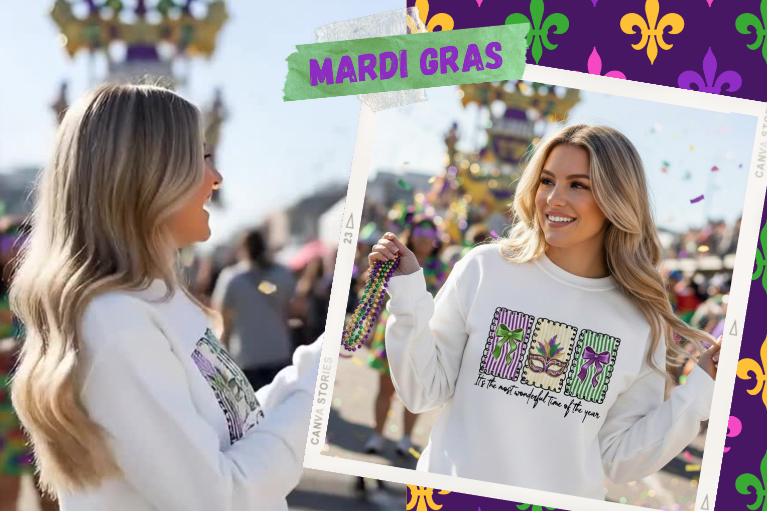 Croquette Mardi Gras Sweatshirt