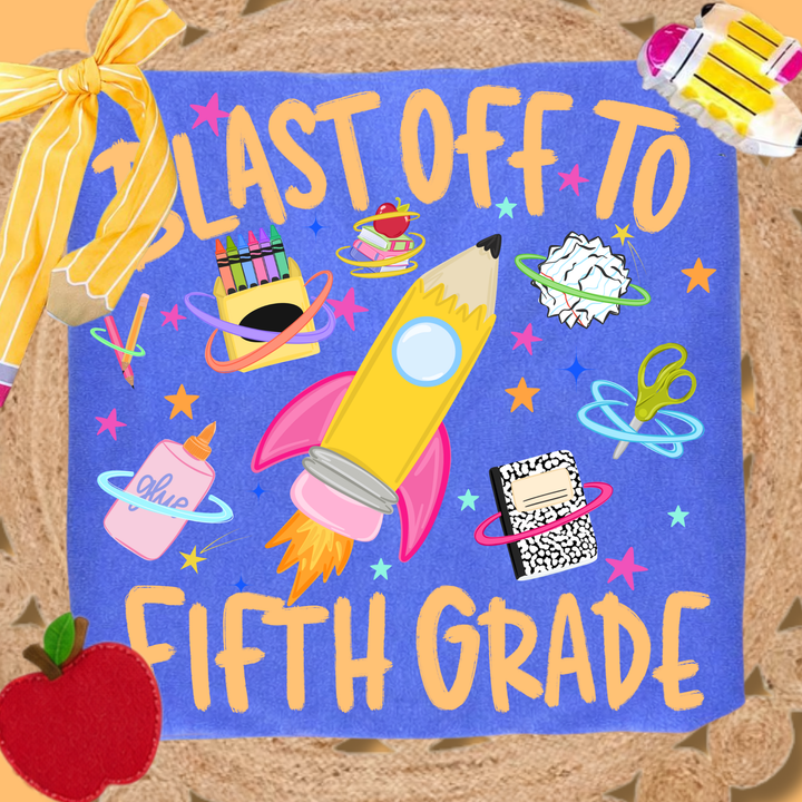 DEAL OF THE DAY - Blast Off to Grade Level Blue Tee (FINAL SALE)