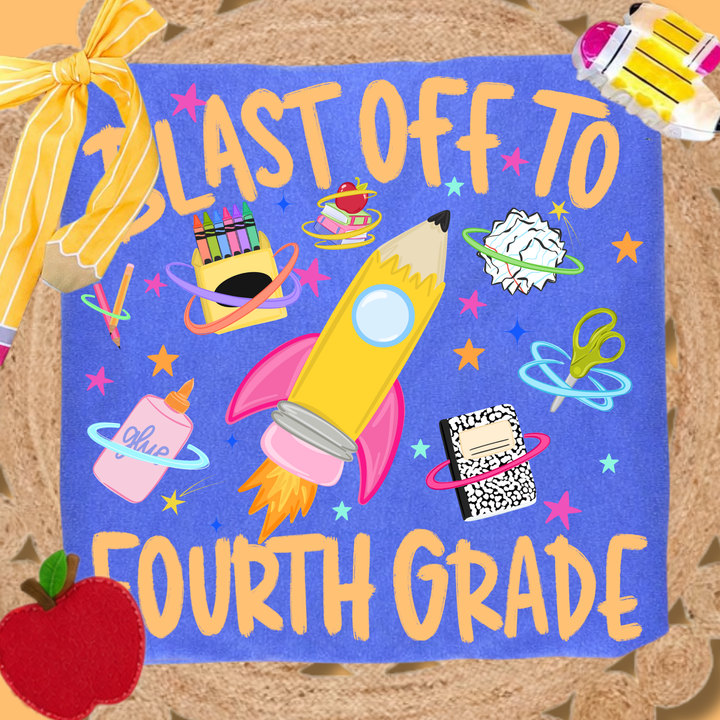 DEAL OF THE DAY - Blast Off to Grade Level Blue Tee (FINAL SALE)