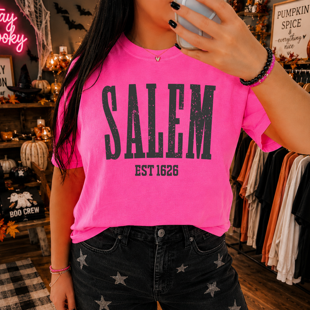 DEAL OF THE DAY - Salem Est 1626 Pink Tee - FINAL SALE