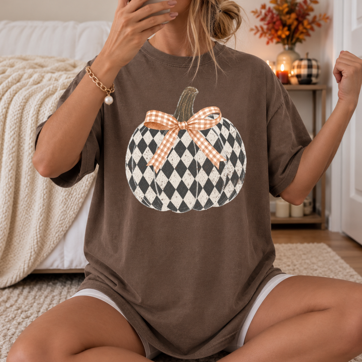 DEAL OF THE DAY - Diamond Patterned Pumpkin (Choose Your Tee Color) (FINAL SALE)