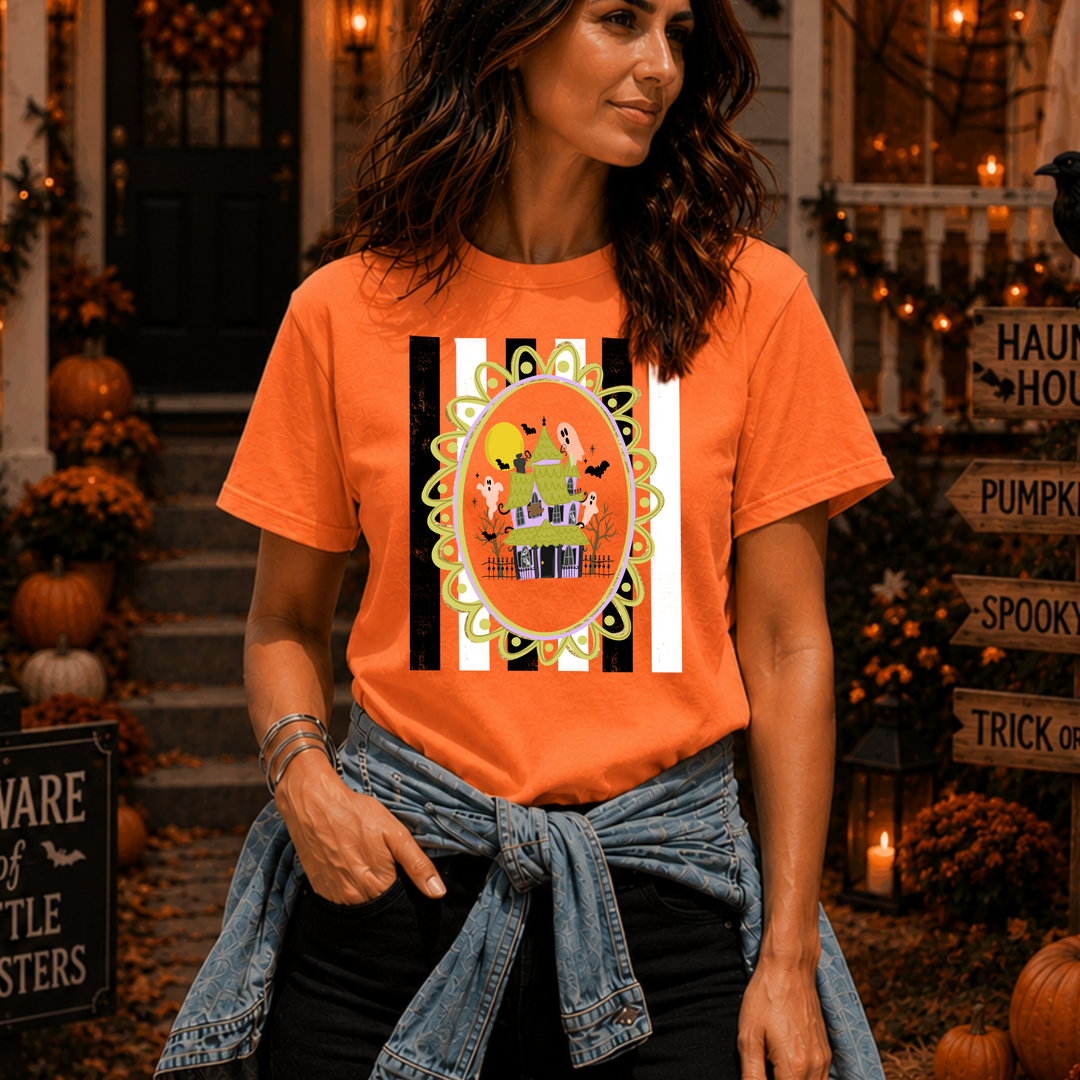 DEAL OF THE DAY - Haunted House Frame Orange Tee - FINAL SALE