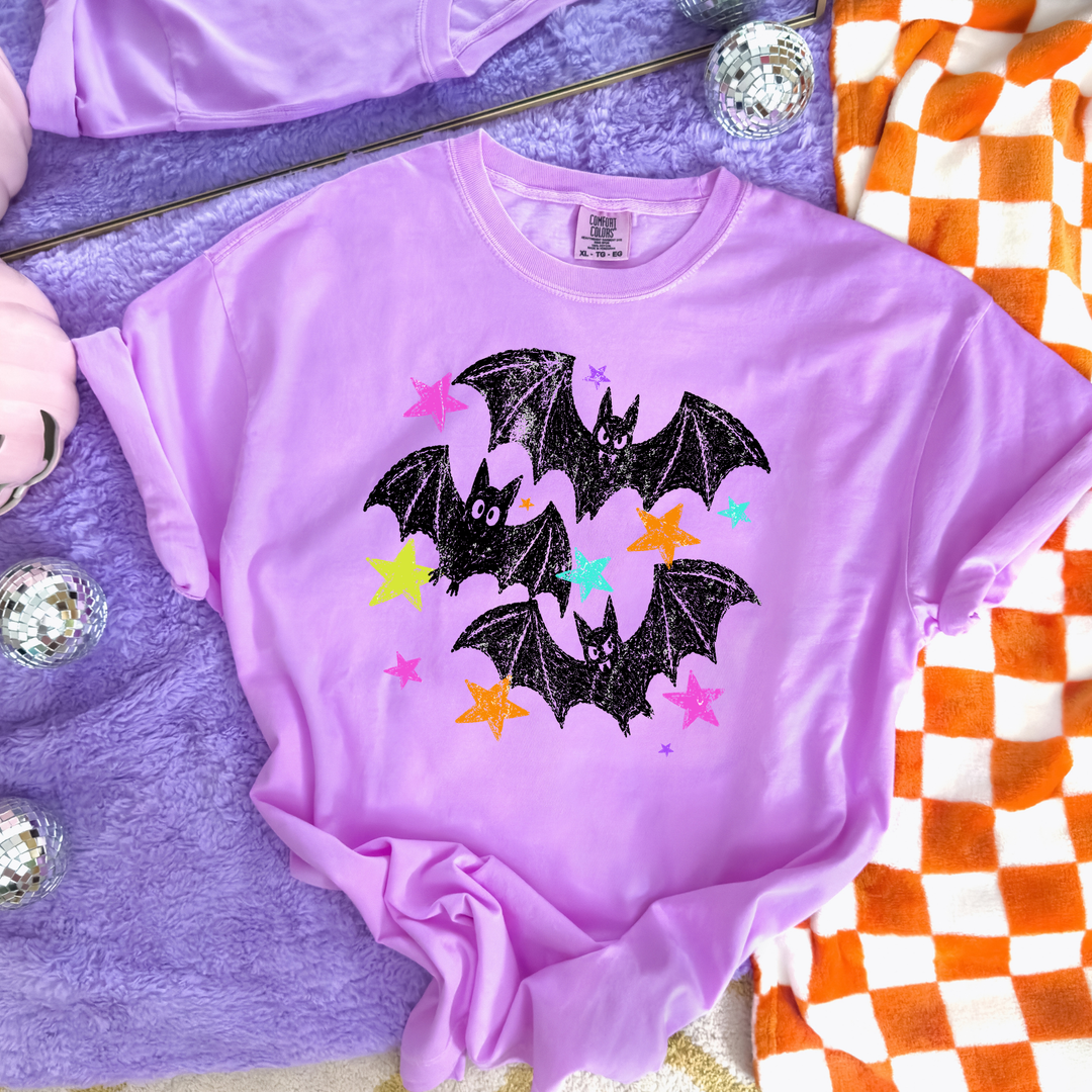 DEAL OF THE DAY - Bats &amp; Stars Neon Purple Tee (FINAL SALE)