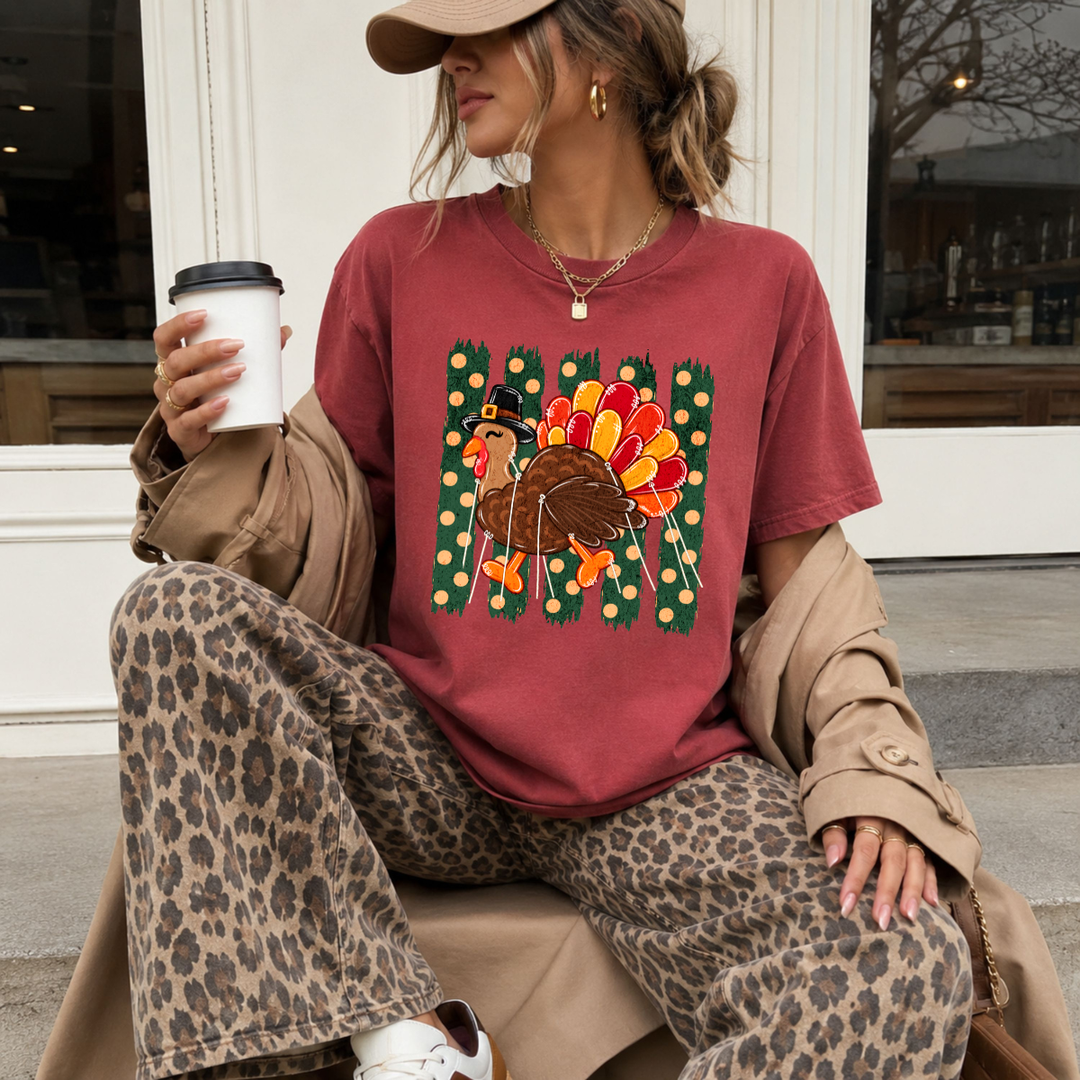 DEAL OF THE DAY - Striped Turkey Balloon Chili Tee (FINAL SALE)