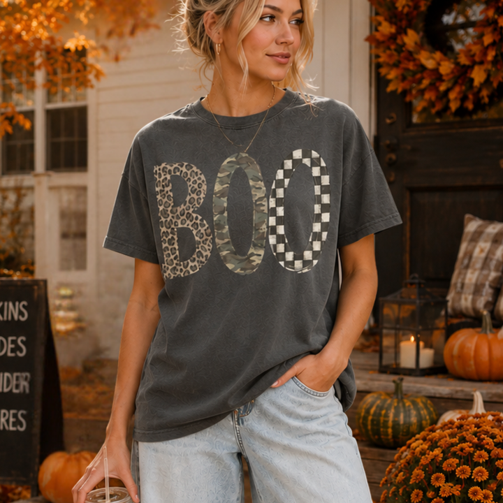 DEAL OF THE DAY - Neutral Patterned BOO Pepper Tee (FINAL SALE)