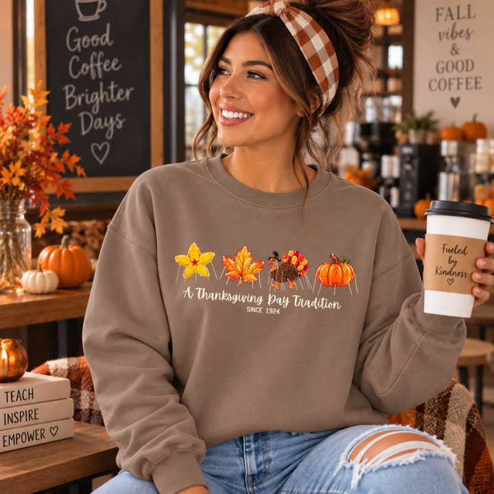 DEAL OF THE DAY - Thanksgiving Balloons Brown Tee or Sweatshirt - FINAL SALE