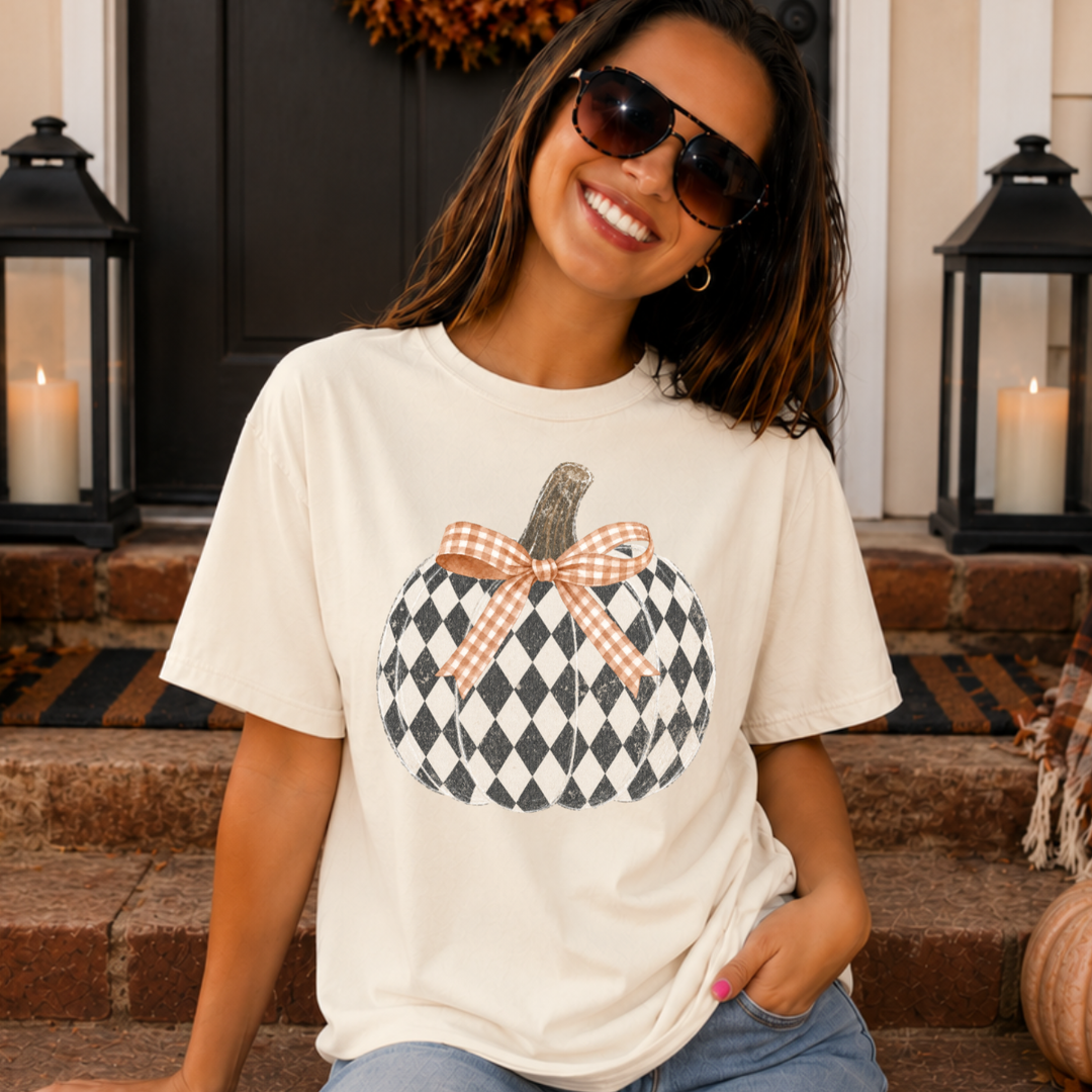 DEAL OF THE DAY - Diamond Patterned Pumpkin (Choose Your Tee Color) (FINAL SALE)