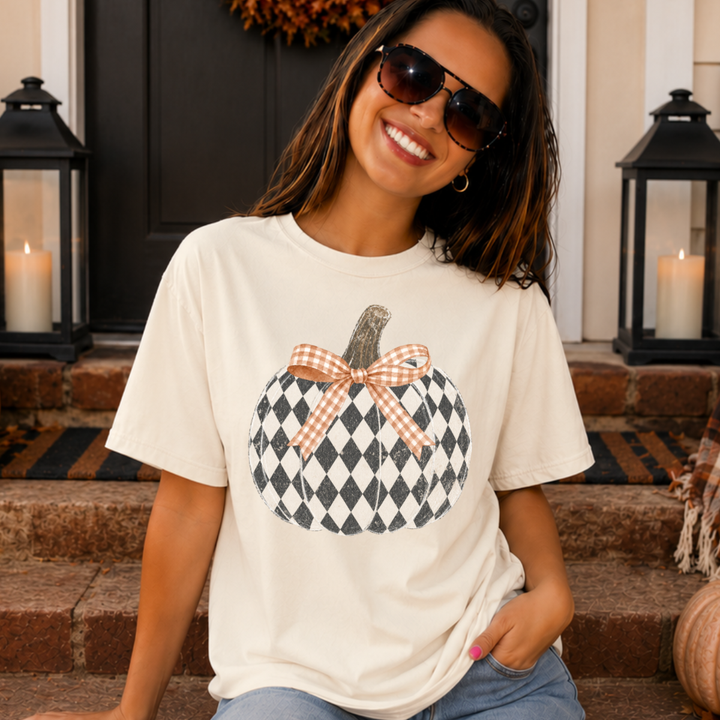 DEAL OF THE DAY - Diamond Patterned Pumpkin (Choose Your Tee Color) (FINAL SALE)