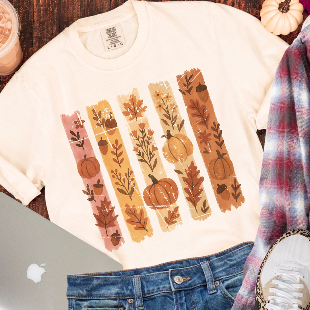 DEAL OF THE DAY - Fall Stripes Ivory Tee - (FINAL SALE)