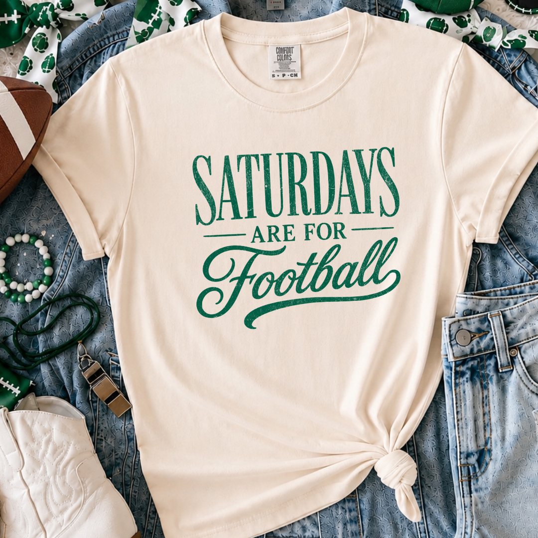 Green Saturdays Are For Football Ivory Tee