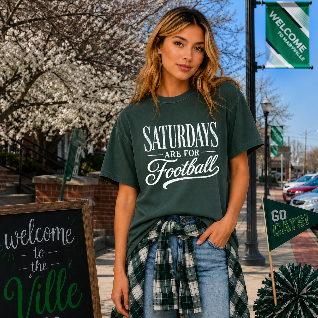 Saturdays Are For Football Green Tee