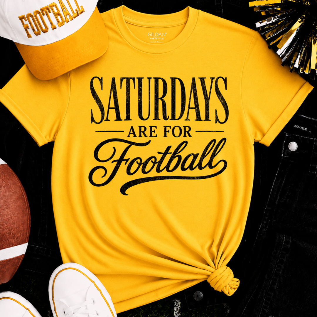 Black Saturdays Are For Football Gold Tee