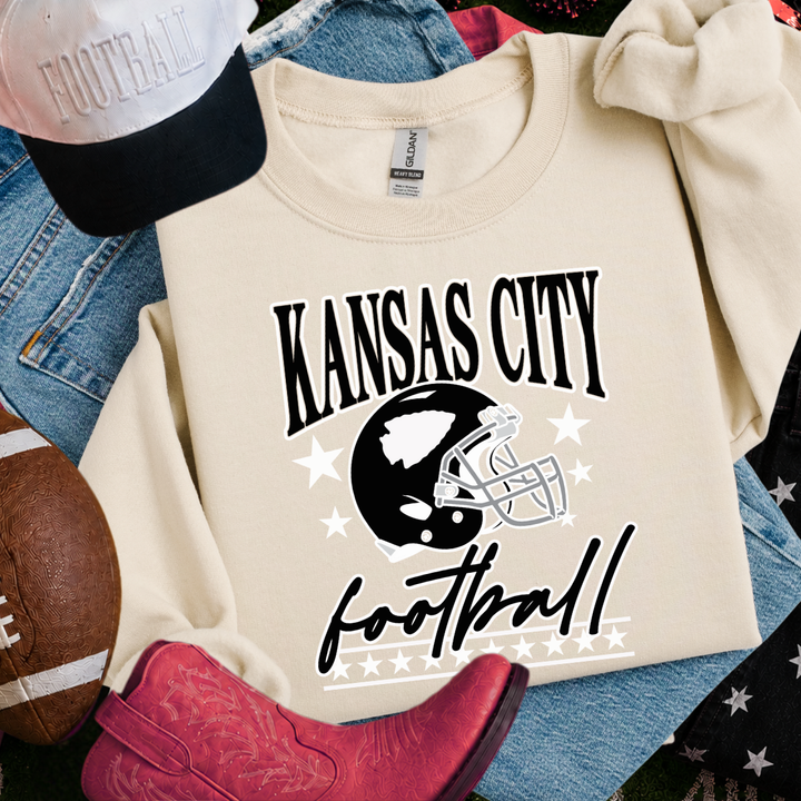 DEAL OF THE DAY - Black Stars Kansas City Football Tan Tee or Sweatshirt - FINAL SALE