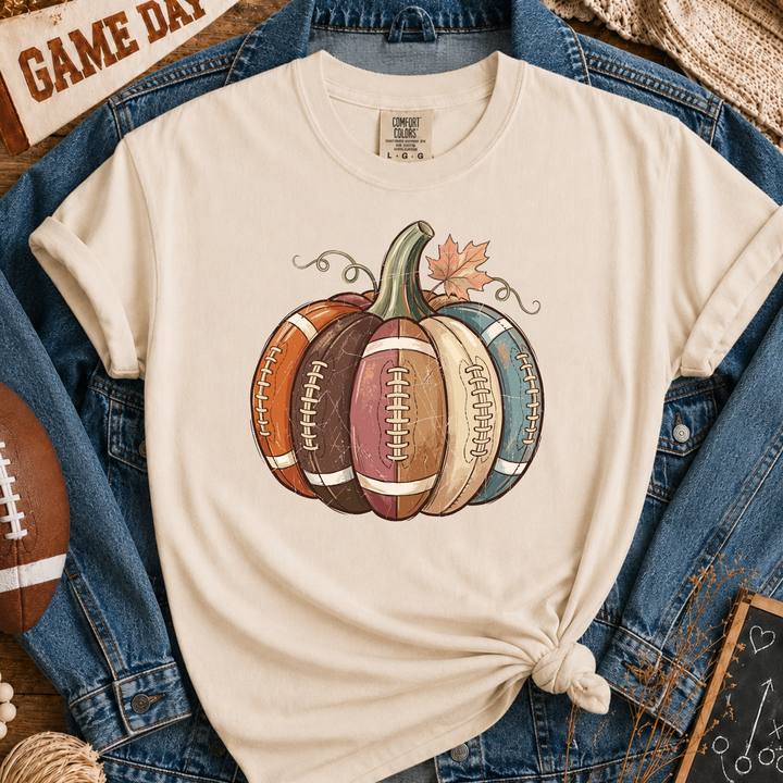 DEAL OF THE DAY - Fall Football Pumpkin Tan Tee or Sweatshirt - FINAL SALE