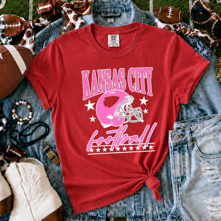 DEAL OF THE DAY - Pink Kansas City Football Red Tee or Sweatshirt - FINAL SALE
