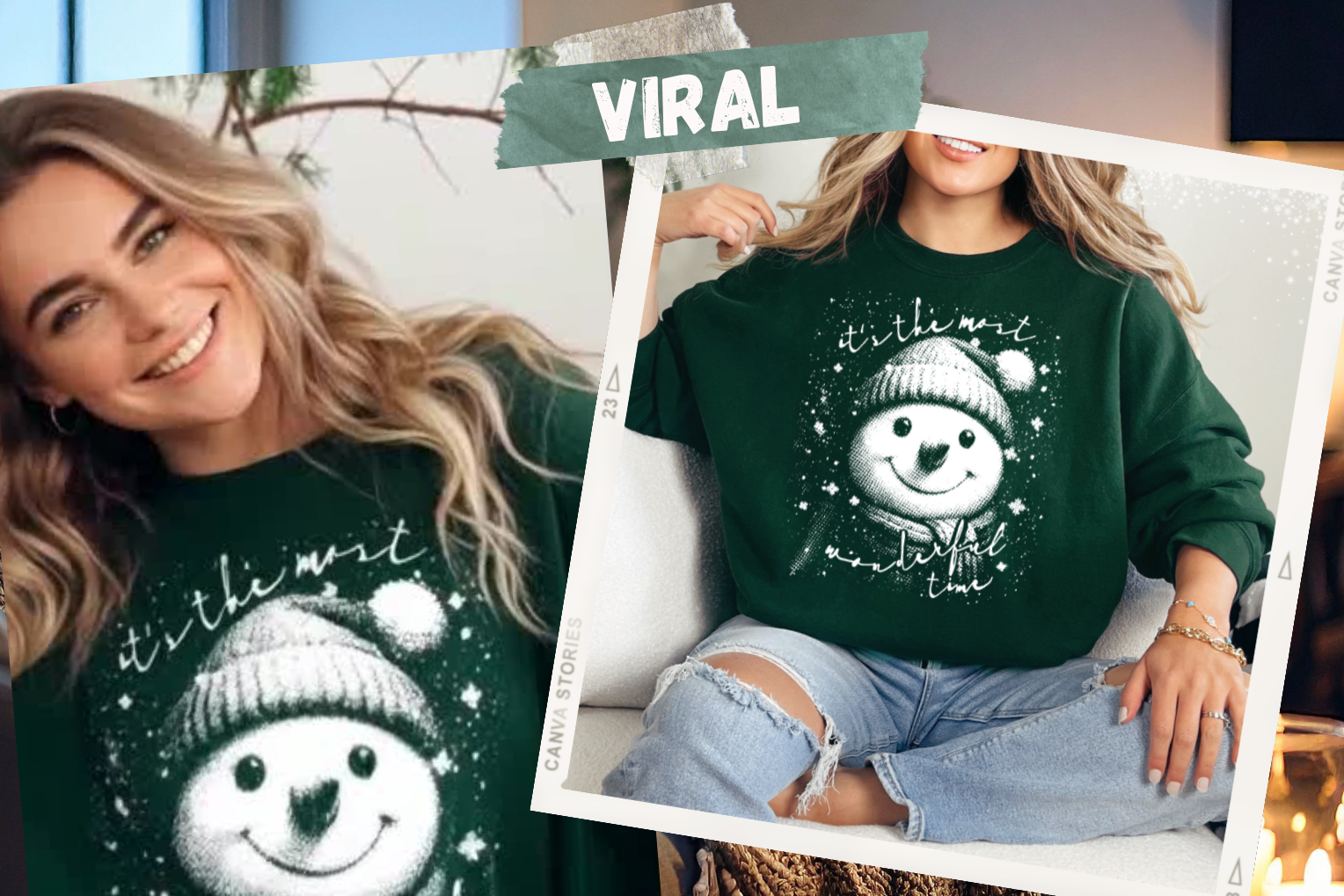 Halftone Viral Snowman Sweatshirt