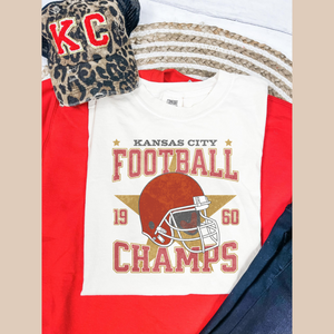 Kansas City Football Champs Ivory Graphic Tee - The Red Rival