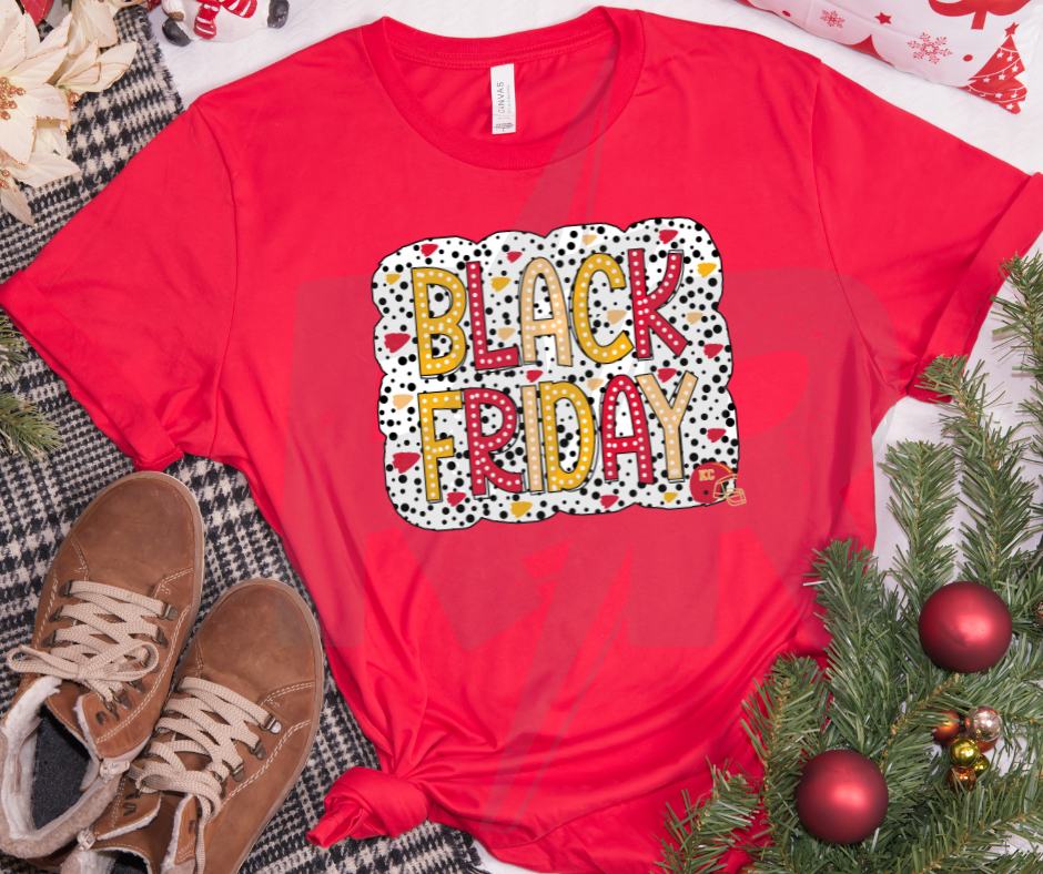 KC Colored Black Friday Dots Red Tee - The Red Rival