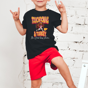 Touchdowns & Turkey It's a Black Friday Showdown Black Tee - The Red Rival