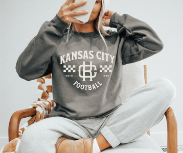 Vintage Kansas City Football Charcoal Sweatshirt - The Red Rival