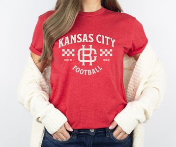 Vintage Kansas City Football Heather Red Tee - The Red Rival