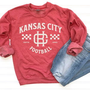 Vintage Kansas City Football Heather Red Sweatshirt - The Red Rival