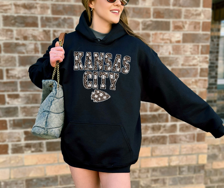 Daisy Leopard Kansas City Arrowhead Hoodie (Select Your Color) - The Red Rival