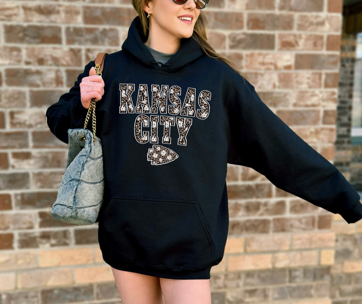 Daisy Leopard Kansas City Arrowhead Hoodie (Select Your Color) - The Red Rival