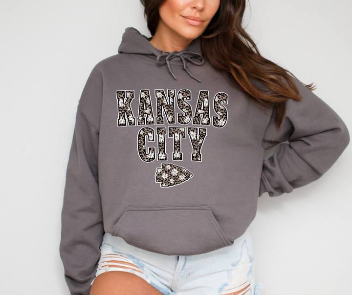 Daisy Leopard Kansas City Arrowhead Hoodie (Select Your Color) - The Red Rival