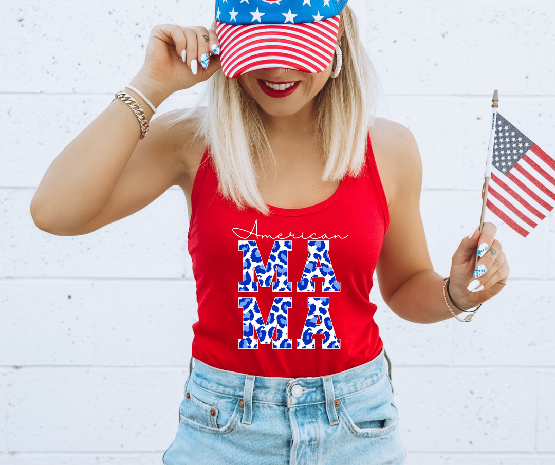 American Mama Leopard Red TANK - The Red Rival