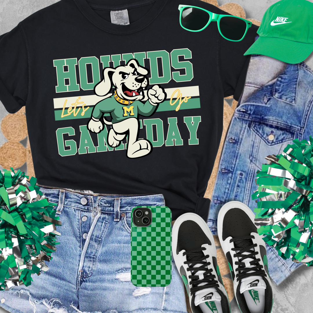 Muted Green/Cream Vintage Hounds Gameday Tee - The Red Rival