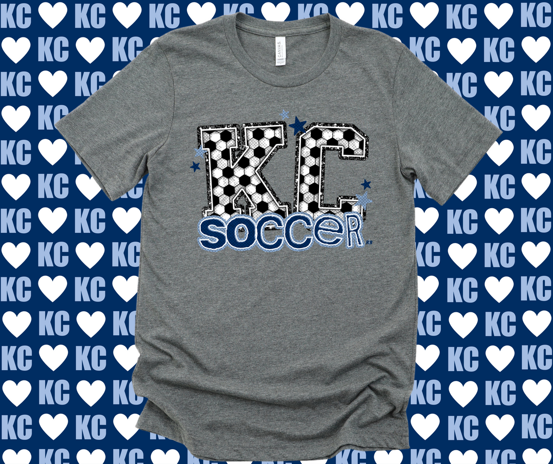Kansas City Soccer Letters Grey Tee - The Red Rival