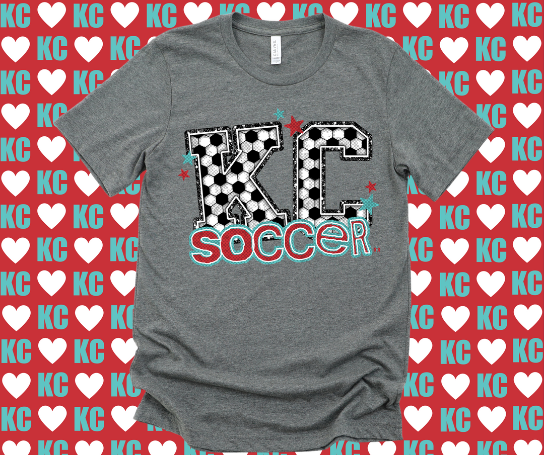 Kansas City Soccer Letters Grey Tee - The Red Rival