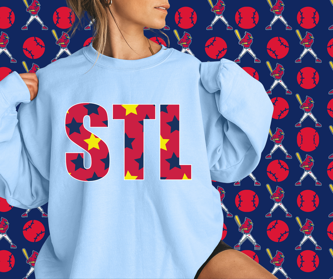 STL Stars Light Blue Graphic Sweatshirt - The Red Rival