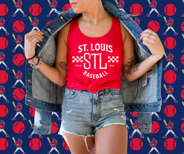 Vintage St. Louis Baseball Red Graphic Tank - The Red Rival